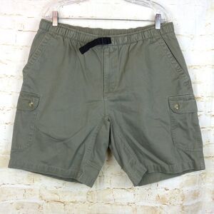 Columbia Cargo Shorts Mens M 33x8.5 Olive Green Pull On Twill Hiking Outdoors